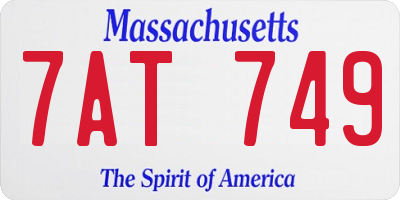 MA license plate 7AT749