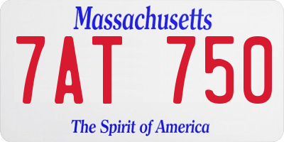 MA license plate 7AT750