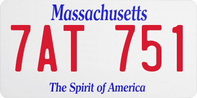 MA license plate 7AT751