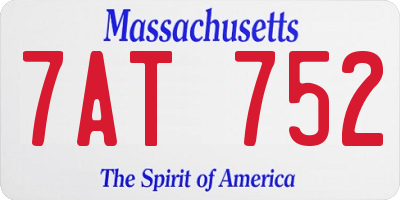 MA license plate 7AT752