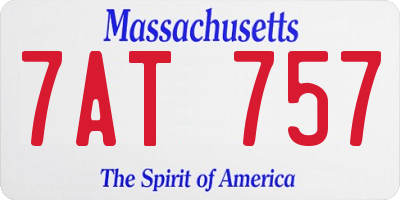 MA license plate 7AT757