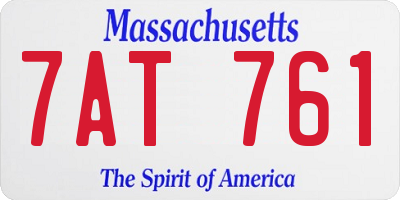 MA license plate 7AT761