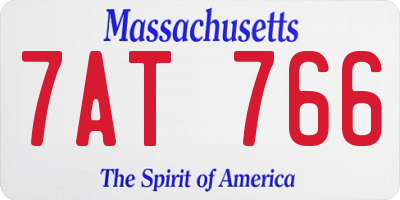 MA license plate 7AT766