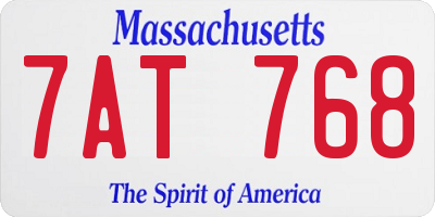 MA license plate 7AT768