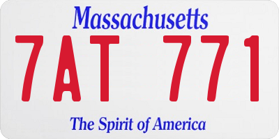 MA license plate 7AT771