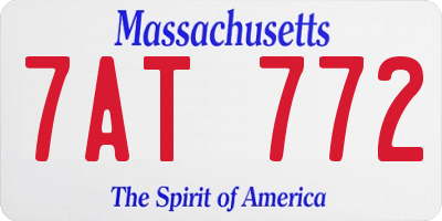 MA license plate 7AT772