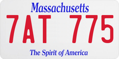 MA license plate 7AT775