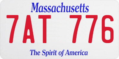 MA license plate 7AT776