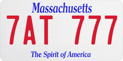 MA license plate 7AT777