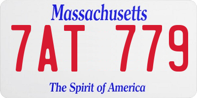 MA license plate 7AT779