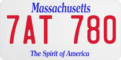 MA license plate 7AT780