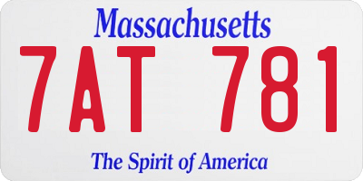 MA license plate 7AT781