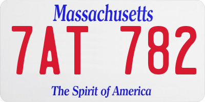 MA license plate 7AT782