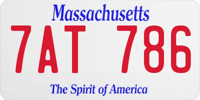 MA license plate 7AT786