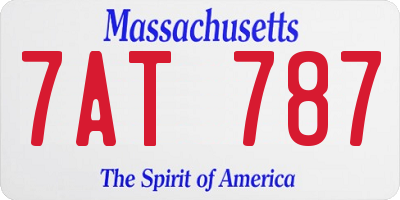 MA license plate 7AT787
