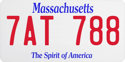 MA license plate 7AT788