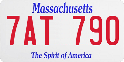 MA license plate 7AT790