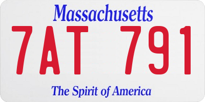 MA license plate 7AT791