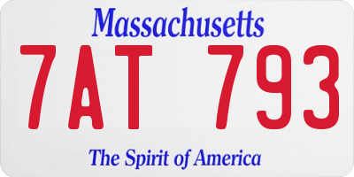 MA license plate 7AT793