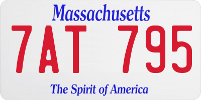 MA license plate 7AT795