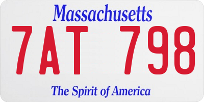 MA license plate 7AT798