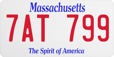 MA license plate 7AT799