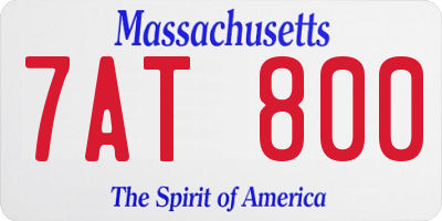 MA license plate 7AT800