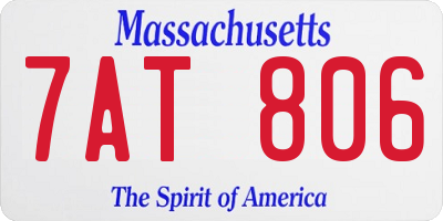 MA license plate 7AT806