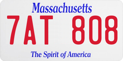 MA license plate 7AT808