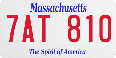 MA license plate 7AT810