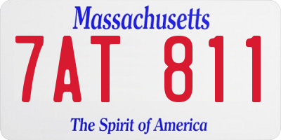 MA license plate 7AT811