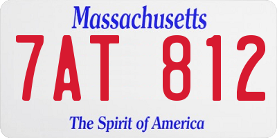 MA license plate 7AT812