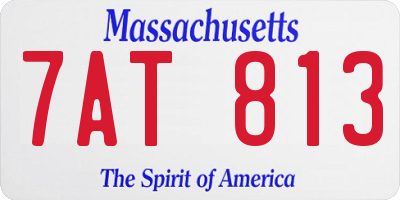MA license plate 7AT813