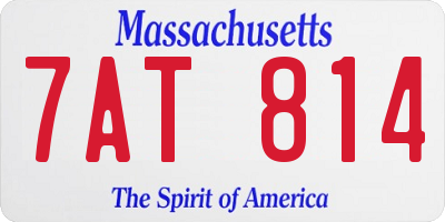 MA license plate 7AT814