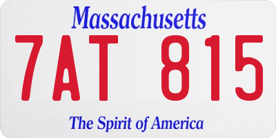MA license plate 7AT815