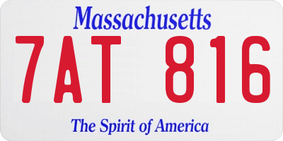 MA license plate 7AT816