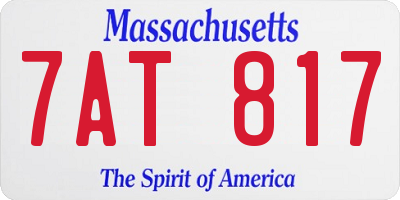 MA license plate 7AT817