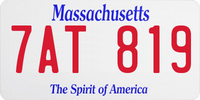 MA license plate 7AT819