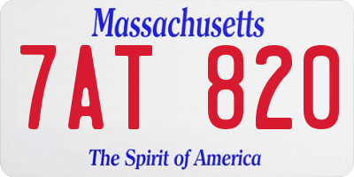 MA license plate 7AT820