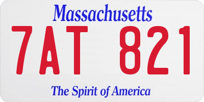 MA license plate 7AT821