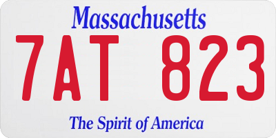 MA license plate 7AT823