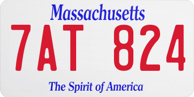 MA license plate 7AT824