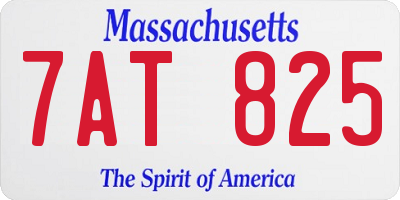 MA license plate 7AT825