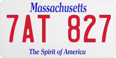MA license plate 7AT827
