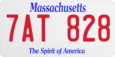 MA license plate 7AT828