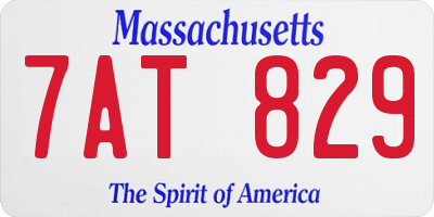 MA license plate 7AT829