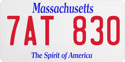 MA license plate 7AT830