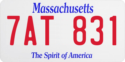 MA license plate 7AT831