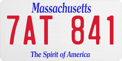 MA license plate 7AT841