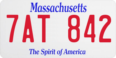 MA license plate 7AT842